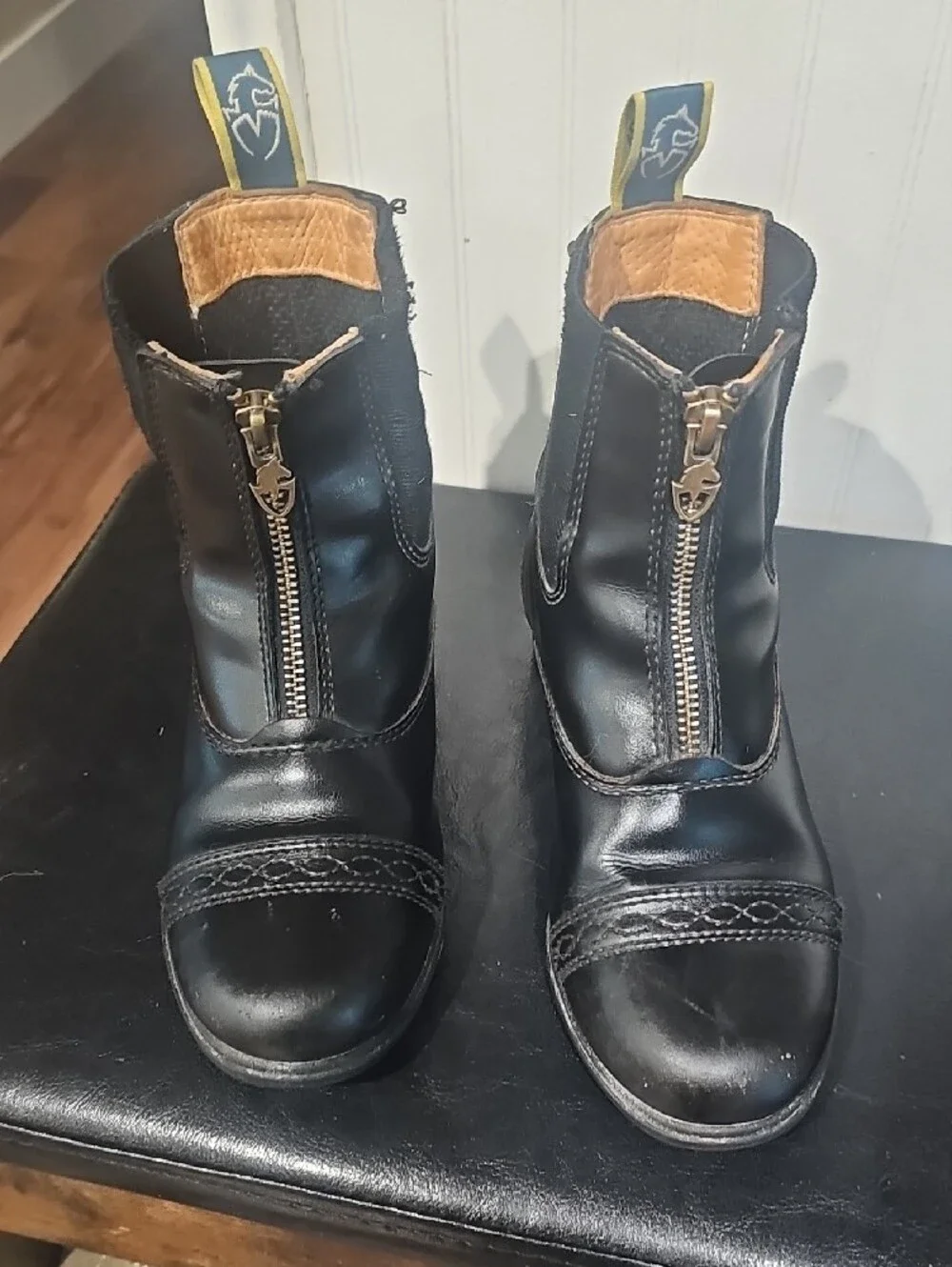 Girls Youth Zip-Front Paddock Boots - Black